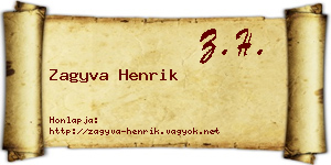 Zagyva Henrik névjegykártya